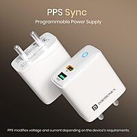 Portronics Adapto 35B 35W Dual Port Wall Charger Type-C PD & USB Fast Charging White