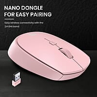 Portronics Toad 23 Wireless Optical Mouse with 2.4GHz, USB Nano Dongle, Optical Orientation, Click Wheel, Adjustable DPI