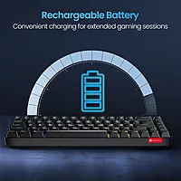 Portronics Hydra 10 Bluetooth + Wireless Keyboard – RGB Backlit | Black | 1 Year Warranty