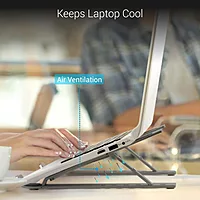 Portronics My Buddy K2 Laptop Stand – Metal Build | Portable Design | Grey | 1 Year Warranty