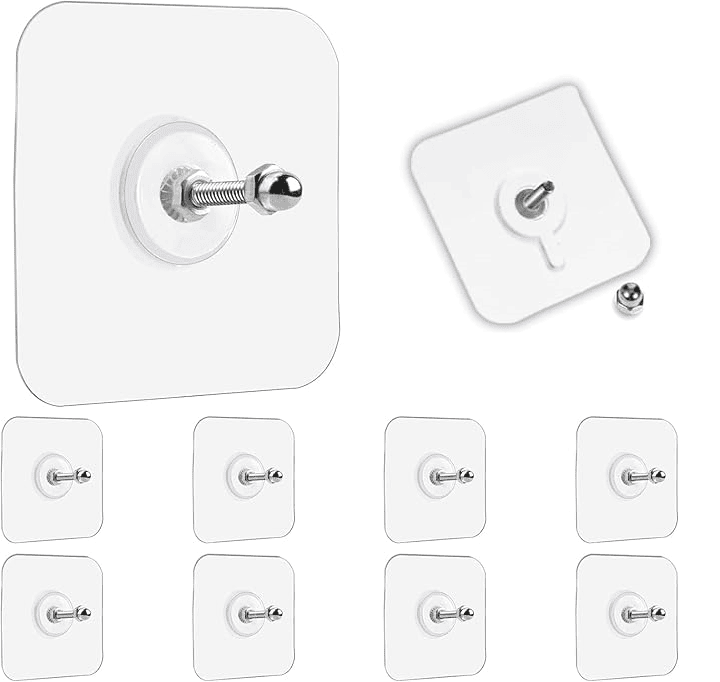 Heavy Duty Self-Adhesive Screw Hooks Without Drilling for Kitchen and Bathroom Accessories