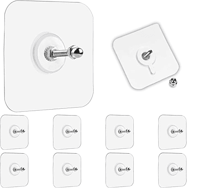 Heavy Duty Self-Adhesive Screw Hooks Without Drilling for Kitchen and Bathroom Accessories