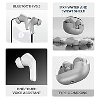 boAt Airdopes 311 Pro w/Up to 50 HRS Playtime, ASAP Charge(10min=150 Mins), Dual Mics w/ENx Tech, Transparent ID, 50 ms Low-Latency Beast Mode, IPX4 Truly Wireless in Ear Earbuds