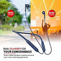 Portronics Harmonics Z5 – Bluetooth Headset, 33Hrs Playtime, Comfortable Fit, Deep Bass, Built-in Mic, Lightweight Design, Perfect for Calls & Music, Stylish Blue Color, Easy Pairing.