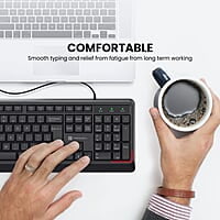 Portronics Ki-Pad USB Wired Keyboard with 104 Keys, 12 Fn Shortcut Keys, Rupee Symbol (₹) Key, 1.5 m Long Cable, 10 Million Keystrokes Long Life for PC, Laptop & USB-Supported Devices