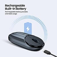 Portronics Toad 6 Bluetooth Wireless Mouse with 2.4 GHz USB Receiver, Multi-Device Pairing, Built in Battery, 1200 DPI Sensor
