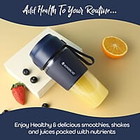 Wonderchef Nutri-Cup Portable Blender USB Charging 300ml Blue  Rechargeable Blender