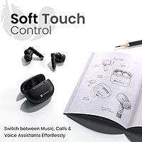 Portronics Harmonics Twins 32 TWS Earbuds – In‑Ear | Bluetooth 5.4 | HD Mic | Up to 30 Hr Playback | Touch Control | Low Latency | IPX5 Water Resistant | Type‑C Fast Charging (White)