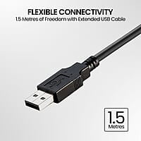 Portronics Ki-Pad 3 USB Wired Keyboard with Large Keycaps, Noise-Free Typing, Fn Multimedia Hotkeys, Full-Size Layout with Num Pad, Ergonomic Design, 1.5m USB Cable