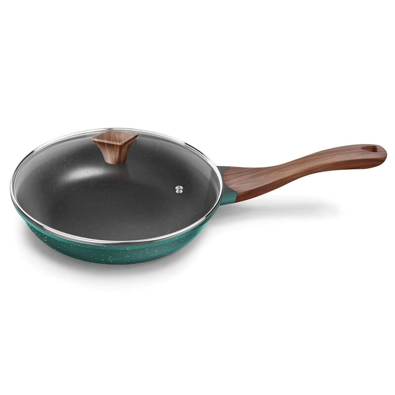 Preethi Artistic Collection Die Cast Non Stick Fry Pan, 24 cm,with Glass Lid
