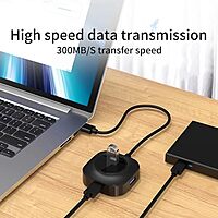 HAMMOK GRACE 4-Port USB 3.0 Hub – Black: Expand your connectivity with this sleek hub featuring 4 USB 3.0 ports for fast data transfer. Compact design, perfect for home or office use.