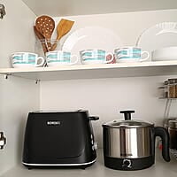 Borosil Krispy Pop-up Toaster, Black, 2-Slice Toaster, 7 Browning Settings, Removable Crumb Tray, 750 W