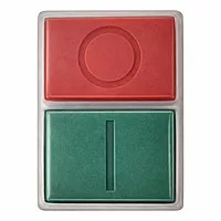 Double-headed push button head 1 flush green marked "I",1 flush red marked "O" IP40
