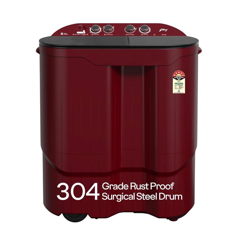 Godrej 10.5 Kg 5 Star Semi-Automatic Top Load Washing Machine With Toughened Glass Lid