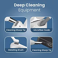 Portronics 5-in-1 Cleaning Kit: Essential for gadget maintenance. Includes microfiber cloth, brush, spray, and more. Ideal for tech enthusiasts!