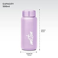 MILTON Aqua 500 Stainless Steel Water Bottle, 500 ml Single walled Leak Proof