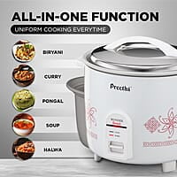 Preethi Electric Rice Cooker, 1.8 Litre, Double Pan, Anodized and Rustproof Aluminium Pan