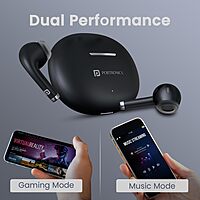 Portronics Twins S19 – TWS Earbuds, 30H Playtime, Black, Bluetooth 5.0, Touch Control, IPX4 Water Resistant, Deep Bass, Comfortable Fit, Perfect for Calls and Music, Lightweight Design.