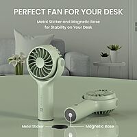 Portronics Toofan Mini Fan – 7800 RPM, Compact Design, White Color, USB Rechargeable, Lightweight, Portable, Ideal for Home, Office, Travel, Adjustable Speed, Quiet Operation, Energy Efficient.
