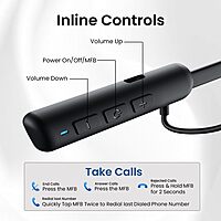 Portronics Harmonics Z10 Bluetooth In-Ear Headset – V5.3, Type-C | 35Hrs Play Time | Black