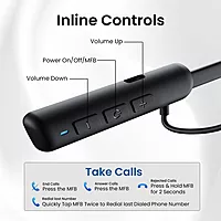 Portronics Harmonics Z10 Bluetooth In-Ear Headset – V5.3, Type-C | 35Hrs Play Time | Black