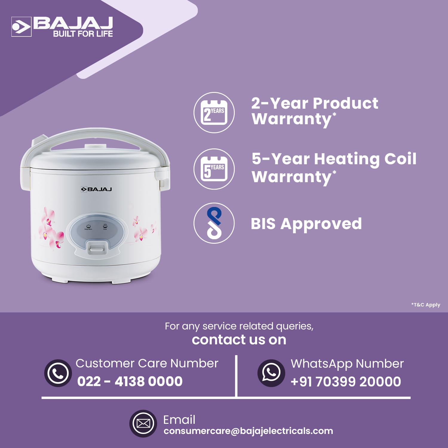 Bajaj HYPERION SURFACE LED PANEL 10W WDL SQR