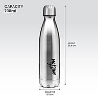 MILTON Shine 800 Stainless Steel Water Bottle, 700 ml Single walled  Leak Proof
