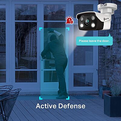 TP-Link VIGI (4mm) 5MP Outdoor Full-Color Bullet Network Camera-VIGI C350