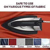Borosil Glider 1000W Dry Iron with American Heritage Non-Stick Soleplate Coating, Thermostate for Better Heat Conductivity, Dry Ironing for Silk, Nylon, Rayon, Wool, Cotton & More, 2 Years Warranty