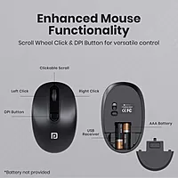 Portronics Key 8 Wireless Keyboard & Mouse Combo – Numeric Pad | Black | 1 Year Warranty