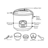 Borosil Pronto Deluxe II Rice Cooker, 1.8L