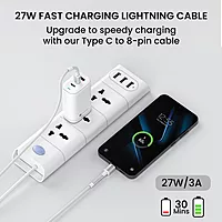 POR 2167 Konnect X C-Lightning – 27W Type-C to Lightning Braided Cable | 1M | White