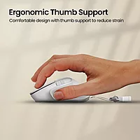 Portronics Toad Mino: Sleek White Wireless Mouse with Dual Connectivity. Compact design, perfect for travel. Enjoy seamless navigation and comfort with this stylish, portable accessory.