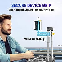 Portronics Mobot Clip Mobile Holder with 360° Adjustable Angles, Light Weight, Pocket Friendly, Mobile Stand for Table