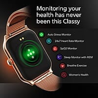 Fastrack New Limitless Classic|Large 1.91" Super UltraVU Display|Functional Crown|Highest 320x385 Pixel Resolution|SingleSync BT Calling|100+ Sports Modes|Metal Case Premium Smartwatch - Black Mesh