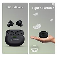 Portronics Twins S17 – TWS Earbuds, Sleek Design, Deep Bass, Touch Control, 20H Playtime, Bluetooth 5.0, Noise Isolation, Comfortable Fit, Perfect for Music & Calls, Available in Black.