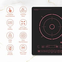 Crompton Instaserve 2000 W Induction Cooktop with 11 Feather Touch Buttons
