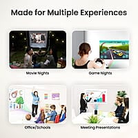 Portronics Beem 400 LED Projector with Wifi, 3600 Lumens (250 ANSI), 1080p HD Resolution, Up to 160 Inches Screen