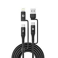 Portronics Konnect J8 – 3-in-1 60W Fast Charge Cable, 1.2M. Versatile charging solution for multiple devices. Durable design, high-speed charging, and convenient length for easy use.