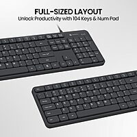 Portronics Ki-Pad 3 Black USB Keyboard – Full size, stylish design, ergonomic typing, ideal for home/office, plug and play, sturdy keys, boosts efficiency, works with multiple devices.