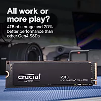 Crucial P310 1TB NVMe SSD with Heatsink – M.2 2280 | PCIe Gen4 | 7100MB/s Read