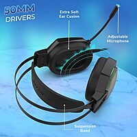 Lapcare LHP‑201 Wired Headset with Mic  Over‑Ear Stereo Headphones, Adjustable Headband & Noise‑Reducing Mic – Comfortable for Work, Online Classes & Casual Gaming