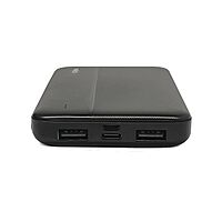 FRONTECH 10000mAh Power Bank – 10W Fast Charging | Dual USB Output | Type-C & Micro USB Input/Output | LED Indicators | Compact Pocket Design | Black