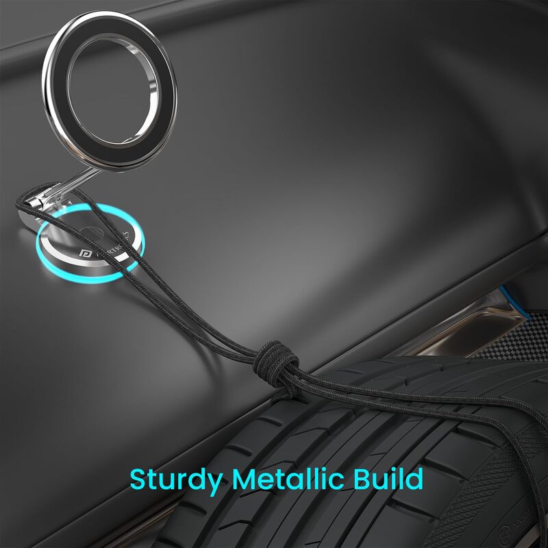 Portronics Mogun 3 Magnetic Car Phone Holder – 360° Rotation | Adjustable | Silver | 1 Year Warranty