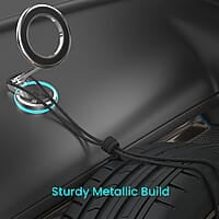 Portronics Mogun 3 Magnetic Car Phone Holder with 360° Rotation Base, Strong Magnets Metal Alloy Build
