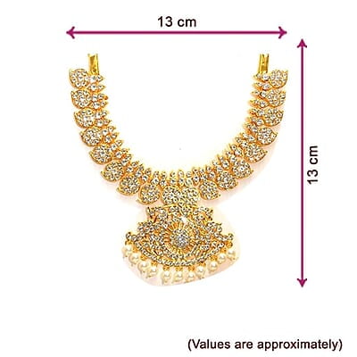 Gold Plated Necklace Set, Triple Haram Gold Plated Necklace Set, Triple Haram