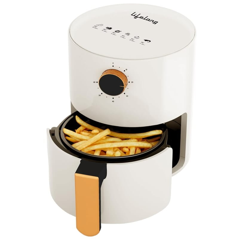 Lifelong Air Fryer 1 Year Warranty 800W, 2.5L, Air Fryer for Home, Electric Air-Fryer with 360° Hot Air