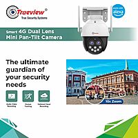 TrueView (Dual Lens, 4G Sim, Pan/Tilt, 10X Zoom, Waterproof, 2-Way Talk, Night Vision)