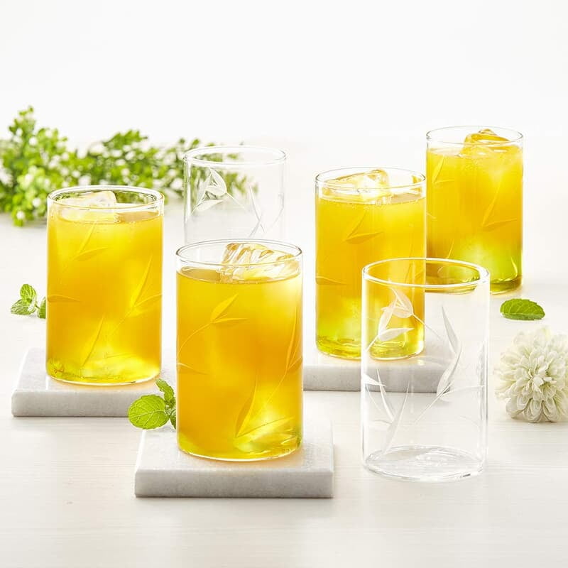 Borosil 295 ml Set of 6 pcs Bouquet Vision Transparent Drinking Glass | Borosilicate Glass Tumblers for Water, Cold Drinks, Juice| Flame Proof, Microwave & Dishwasher Safe | for Daily use & Gifting