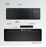 Portronics Bubble Pro Keyboard | Wireless BT + USB, Integrated Touchpad, Silent Keys, Ergonomic Design, Multi-Device Connectivity, Ideal for Home & Office, Sleek & Compact, Easy to Use.